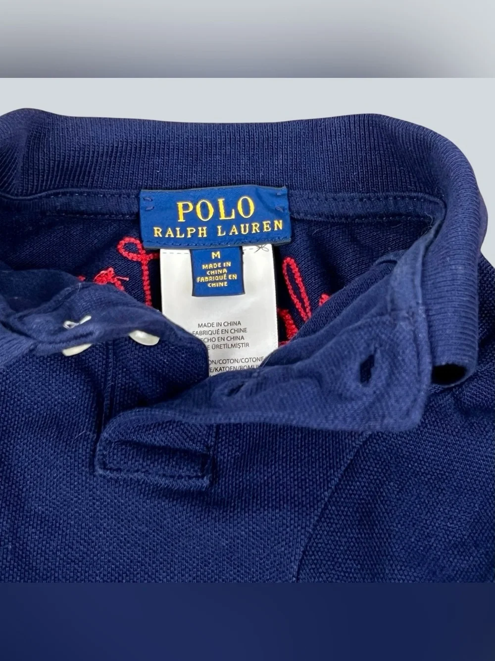 Polo Ralph Lauren Blue Short Sleeved Pique Patch Polo Shirt For Dogs Size M